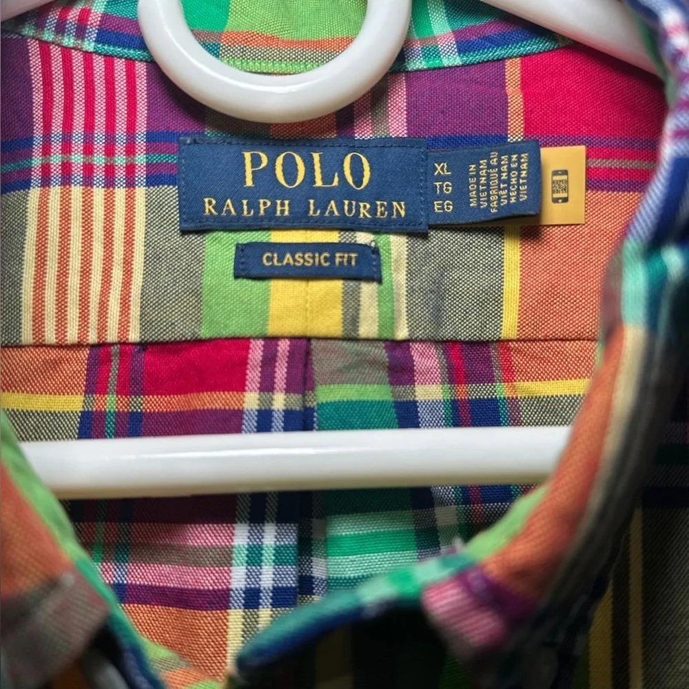 Polo Ralph Lauren Men's Plaid Cotton Oxford Shirt Size XL - Picture 6 of 7